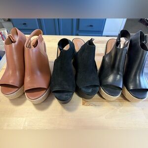 Naturalizer Black and Brown Wedge Sandals